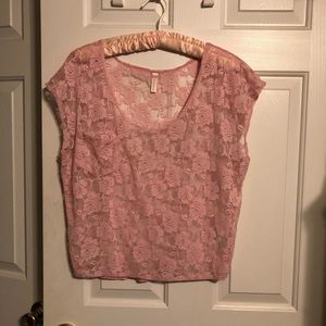 Pink lace top juniors size small